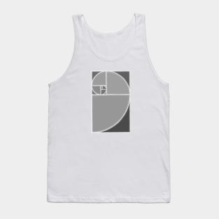 gray fibonacci spiral Tank Top